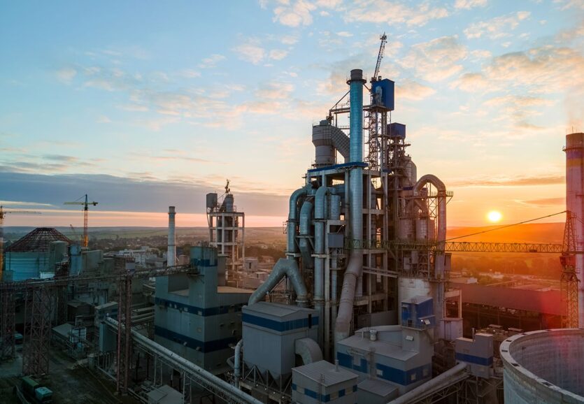 aerial-view-cement-factory-with-high-concrete-plant-structure-tower-crane-industrial-production-area-manufacture-global-industry-concept aerial-view-cement-factory-with-high-concrete-plant-structure-tower-crane-industrial-production-area-manufacture-global-industry-concept